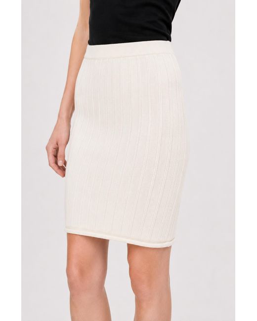 Filippa K White Cotton Rib Knit Skirt