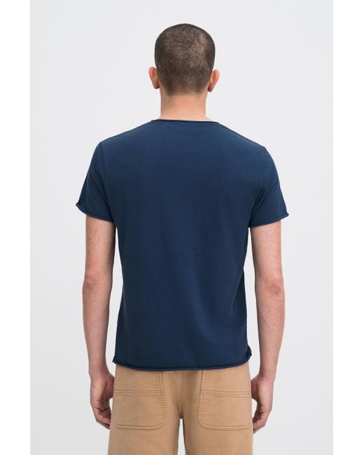 Filippa K Blue Roll Neck Tee for men