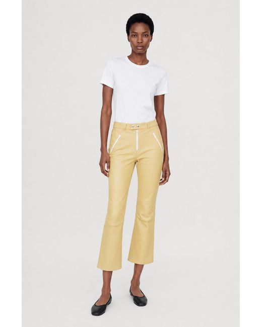 Filippa K Yellow Kick Flare Leather Trousers