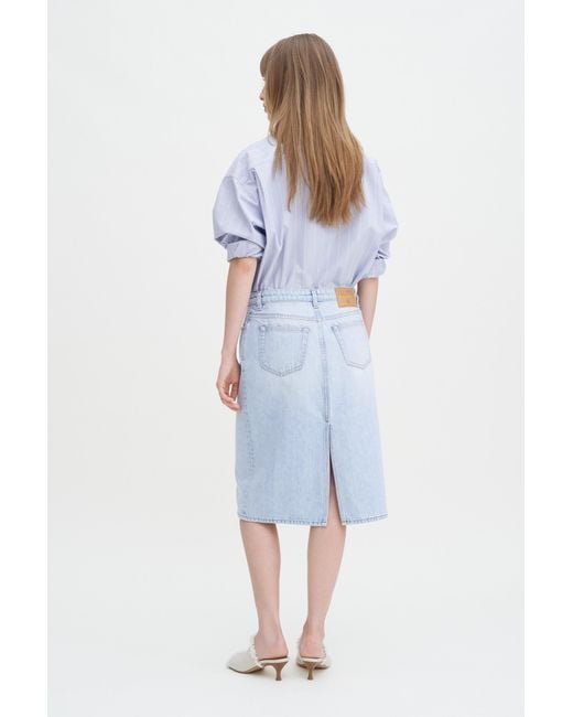 Filippa K Blue Denim Midi Skirt