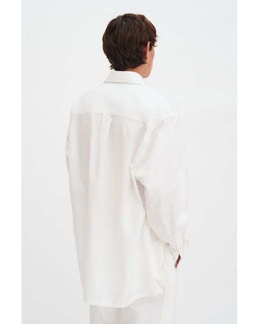 Filippa K White Rolled Sleeve Cotton Shirt for men
