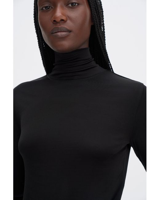 Filippa K Blue Fitted Jersey Turtleneck