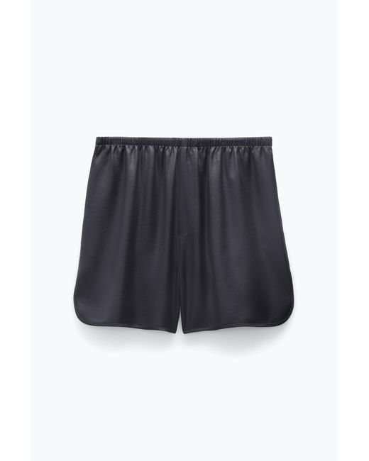 Filippa K Black Glossy Drawstring Shorts