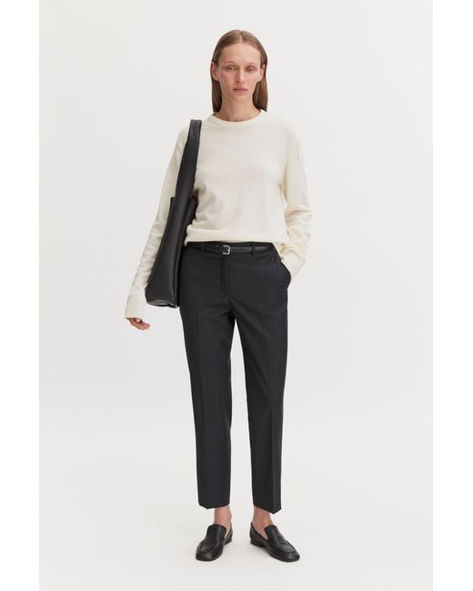 Filippa K Blue Emma Cropped Cool Wool Trousers