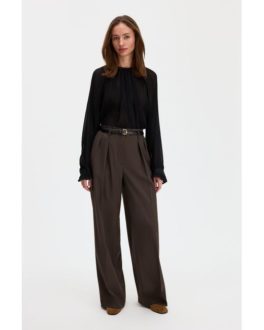 Filippa K Black Plissé Raglan Blouse
