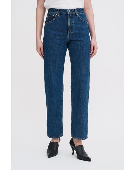 Filippa K Blue High Waisted Cropped Jeans