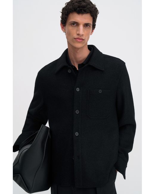 Filippa K Blue Boiled Wool Shirt Jacket for men