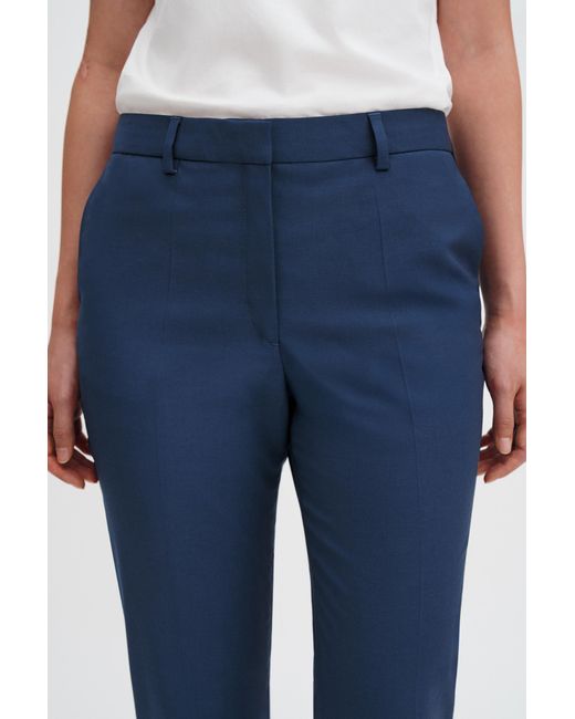 Filippa K Blue Emma Cropped Cool Wool Trouser