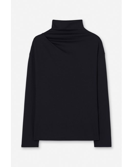 Filippa K Black Twisted Neck Top