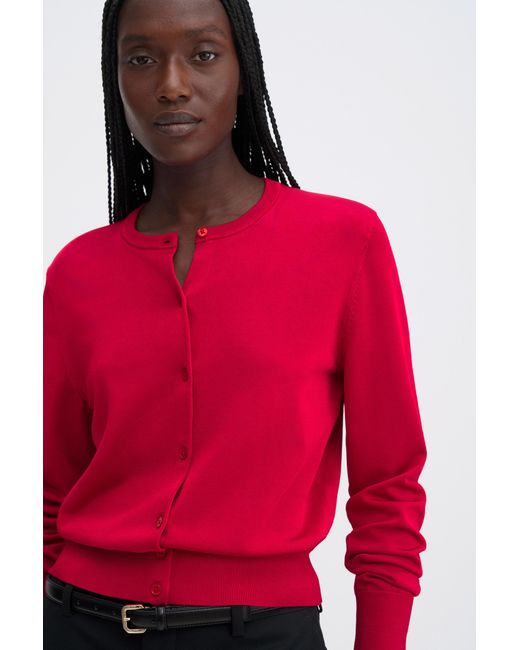 Filippa K Red Glossy Knit Cardigan