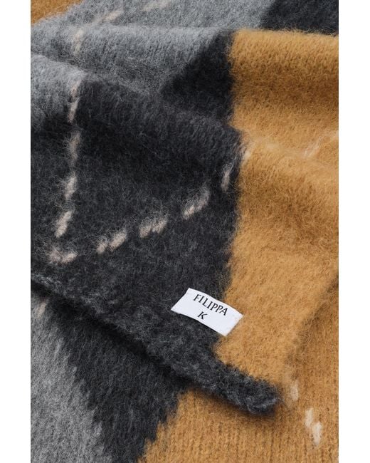 Filippa K Black Alpaca Check Scarf