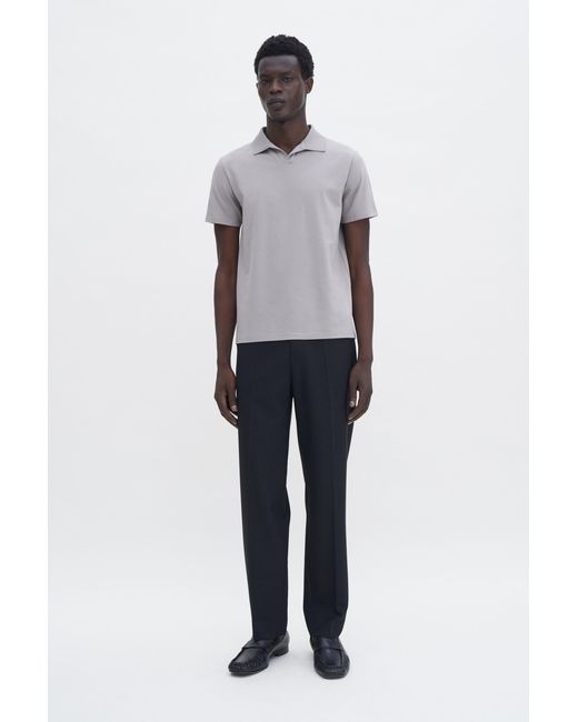 Filippa K Gray Stretch Cotton Polo T-Shirt for men