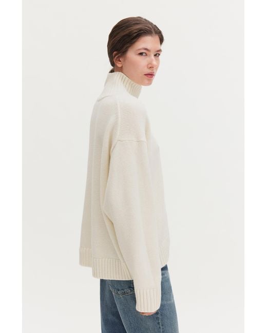 Filippa K White Wool Cashmere Turtleneck Sweat