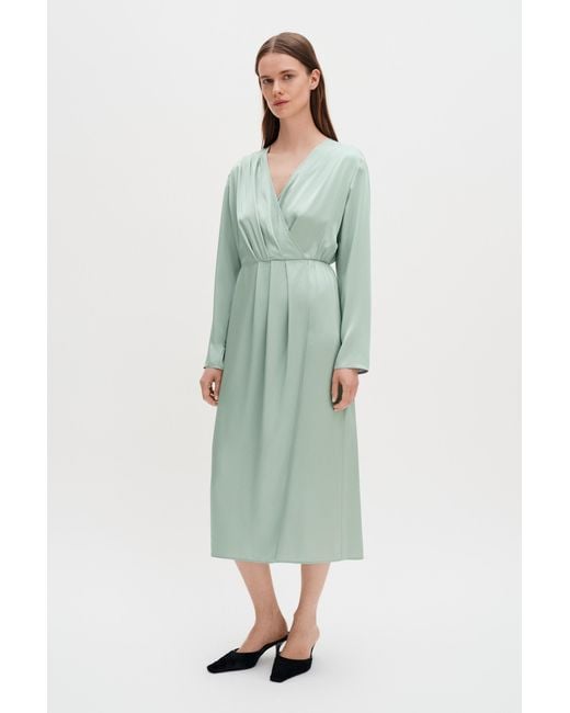 Filippa K Green Pleated Wrap Dress