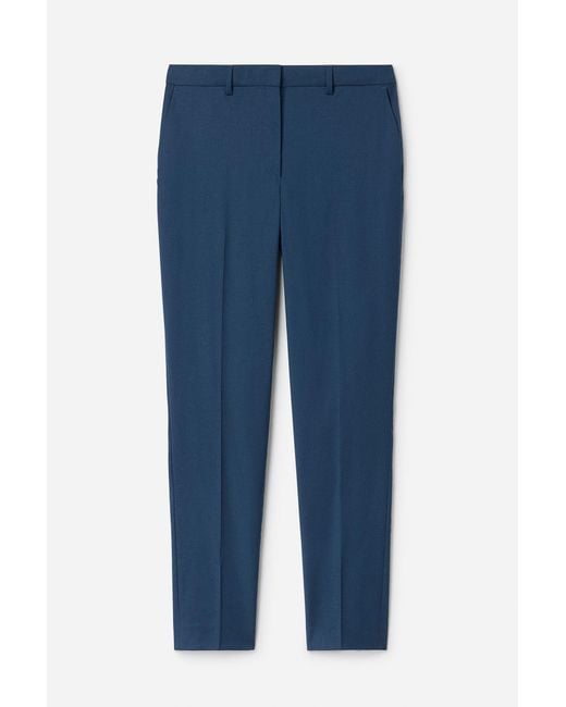 Filippa K Blue Emma Cropped Cool Wool Trouser