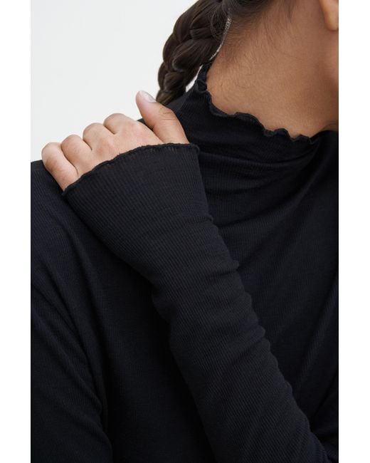 Filippa K Blue Sheer Wool Mock Top