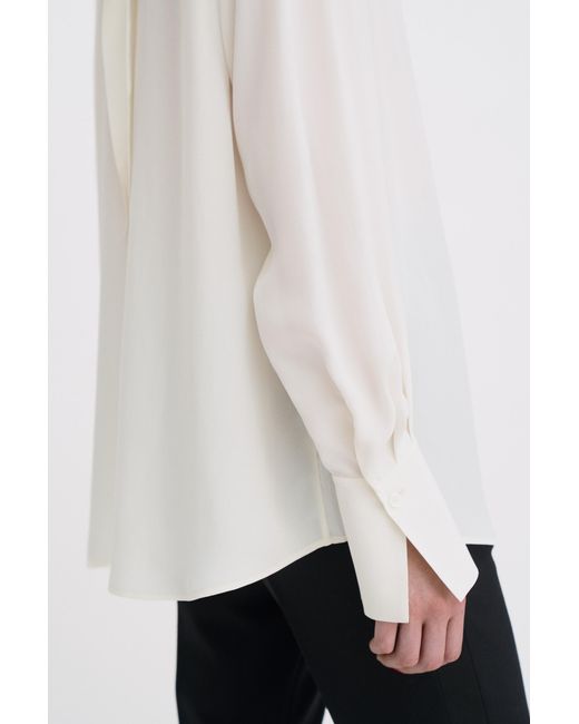 Filippa K White Tie Neck Blouse