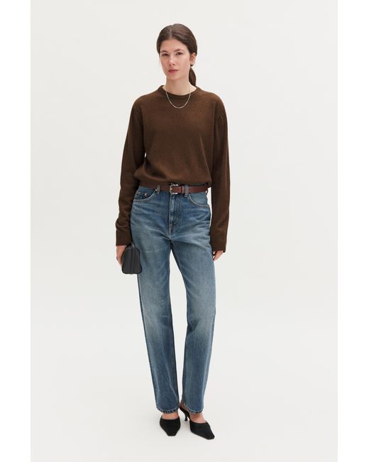 Filippa K Brown Soft Wool Crewneck Sweater