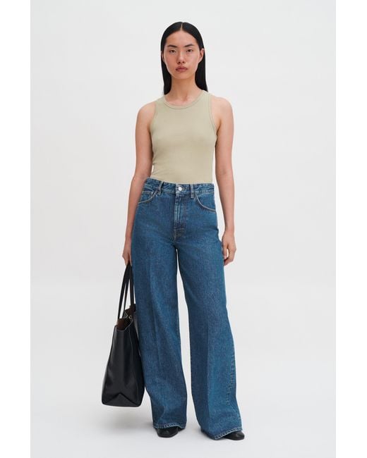 Filippa K Blue Fine Rib Tank