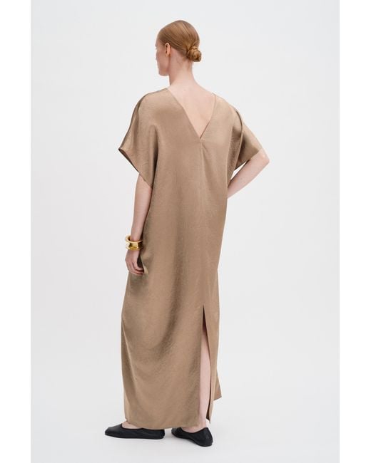 Filippa K Natural V-Neck Crinkle Kaftan