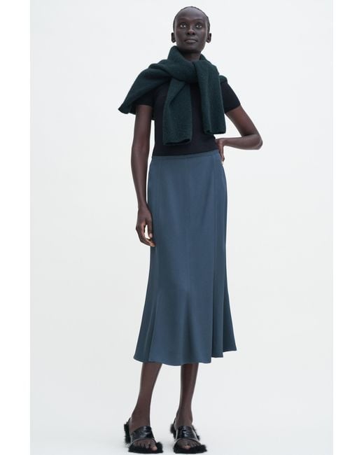 Filippa K Blue Satin Skirt