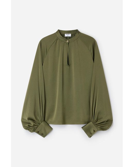 Filippa K Green Stand Collar Blouse
