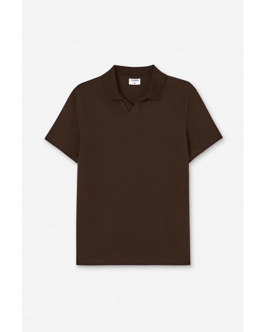 Filippa K Brown Stretch Cotton Polo T-Shirt for men