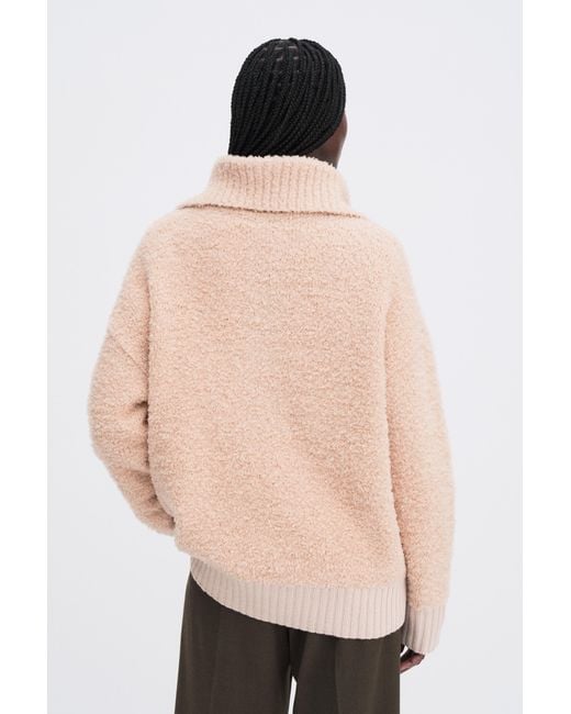 Filippa K Natural Fluffy Half Zip Sweater