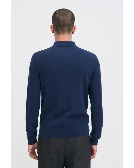 Filippa K Blue Knitted Polo Shirt for men