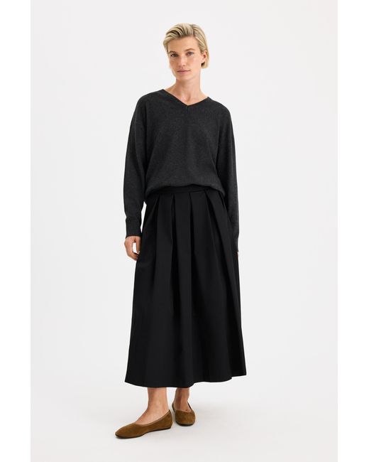 Filippa K Black Soft Wool V-Neck Sweater