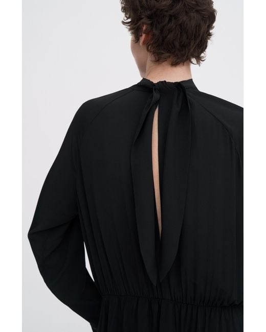 Filippa K Black Tie Neck Scarf Dress