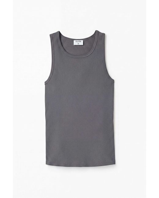 Filippa K Blue Fine Rib Tank