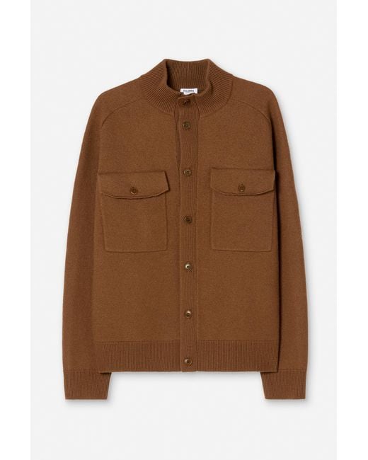 Filippa K Brown Felted Knit Overshirt for men