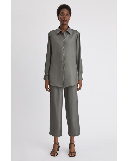 Filippa K Silk Nea Trouser in Nickel 