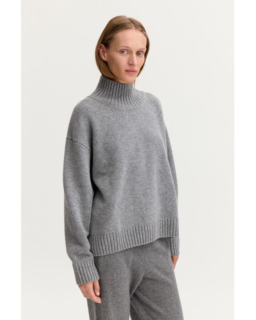 Filippa K Gray Wool Cashmere Turtleneck Sweat