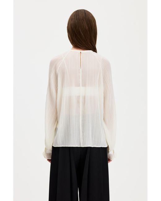 Filippa K White Plissé Raglan Blouse