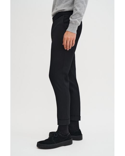 Filippa K Black Terry Cropped Trousers for men