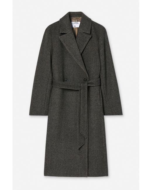Filippa K Black Charlotte Twill Belted Coat