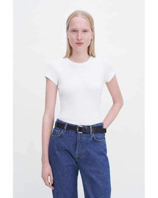 Filippa K White Fine Rib Tee