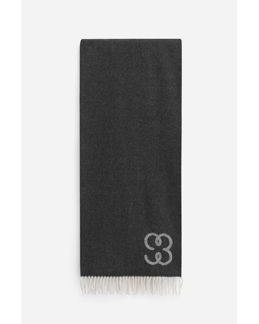 Filippa K Black Monogram Scarf