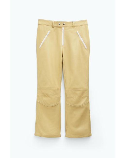 Filippa K Yellow Kick Flare Leather Trousers