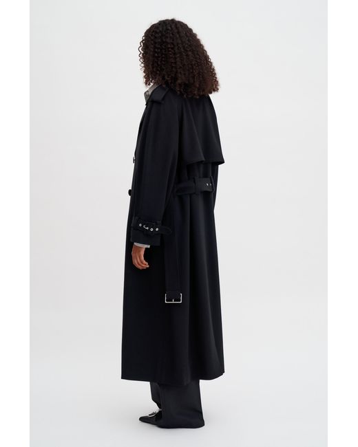 Filippa K Black Draped Trench Coat