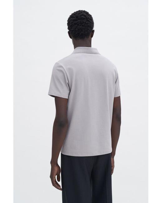 Filippa K Gray Stretch Cotton Polo T-Shirt for men