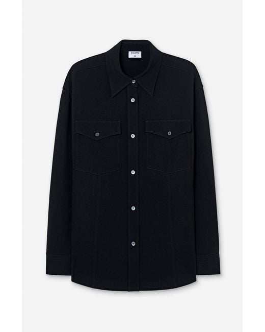 Filippa K Black Draped Hourglass Overshirt