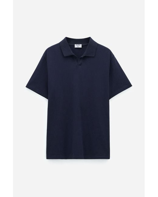 Filippa K Blue Stretch Cotton Polo T-Shirt for men