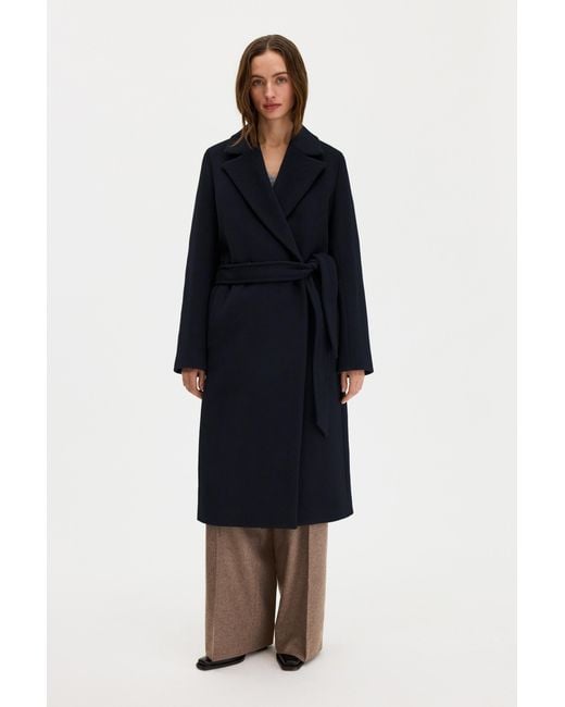 Filippa K Blue Charlotte Wool Belted Coat