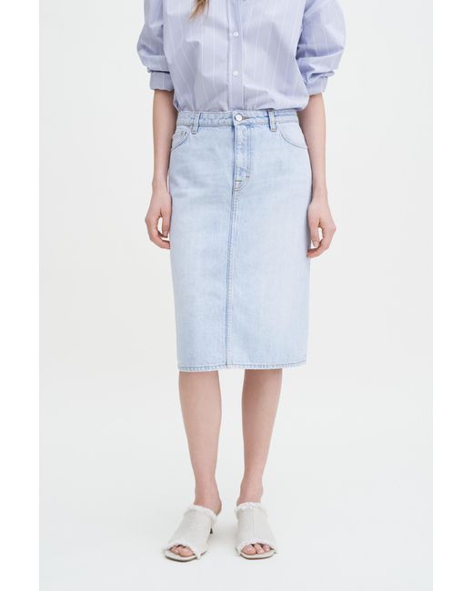 Filippa K Blue Denim Midi Skirt