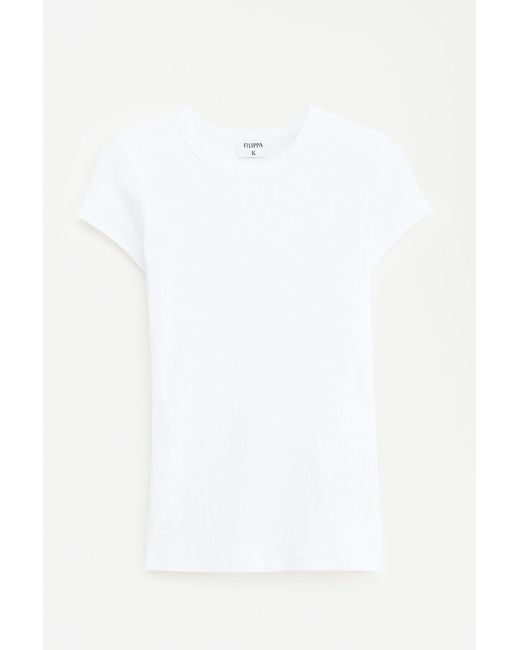 Filippa K White Fine Rib Tee