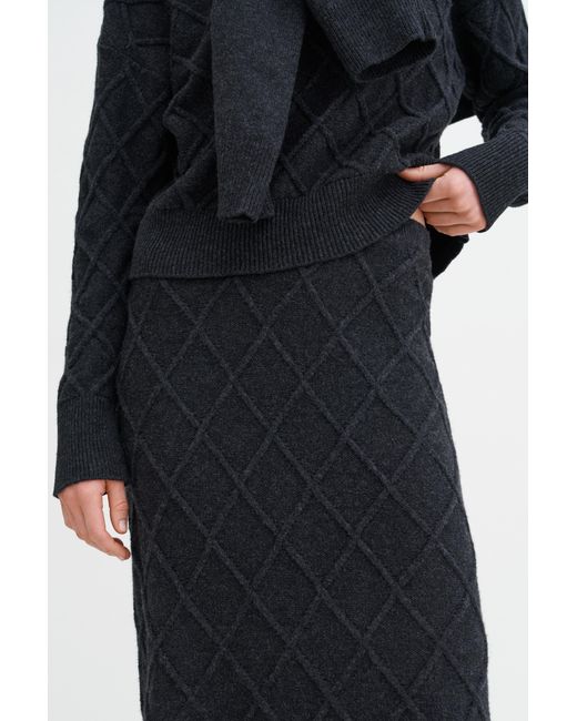 Filippa K Blue Diamond Cable Skirt