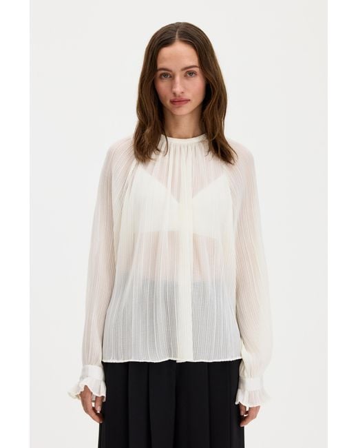 Filippa K White Plissé Raglan Blouse
